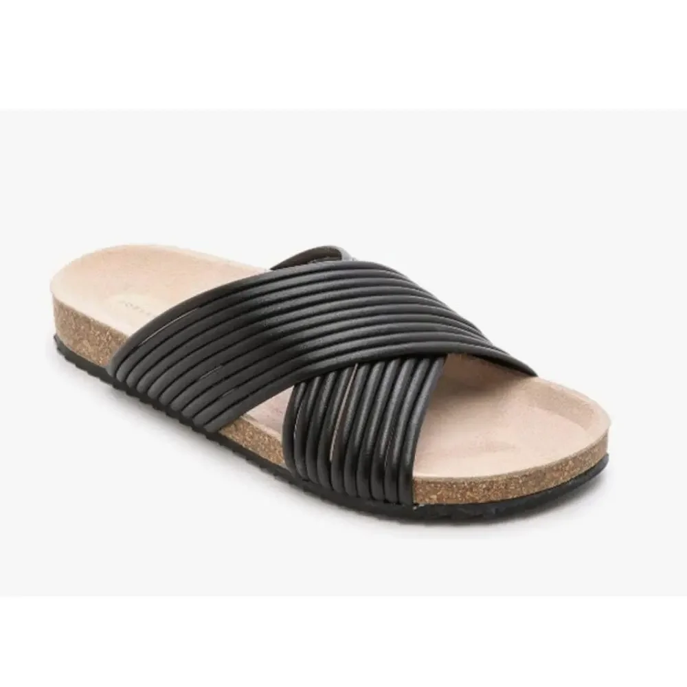 Loeffler Randall Petra Platform Sandals Crisscross Strappy Black Womens Size 7